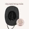 imageCC All Over Rhinestone Denim Cowboy Hat with Chinstraps for WomenBlack Denim