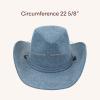 imageCC All Over Rhinestone Denim Cowboy Hat with Chinstraps for WomenDenim