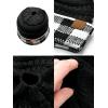 imageCC BeanieTail Cable Knit Messy High Bun Ponytail Cuff Beanie HatBuffalo Checkered BlackWhite