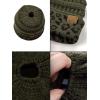 imageCC BeanieTail Cable Knit Messy High Bun Ponytail Cuff Beanie HatLeopard Dark Olive