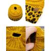 imageCC BeanieTail Cable Knit Messy High Bun Ponytail Cuff Beanie HatLeopard Mustard