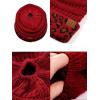 imageCC BeanieTail Cable Knit Messy High Bun Ponytail Cuff Beanie HatLeopard Red