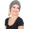 imageCC BeanieTail Soft Stretch Cable Knit Messy High Bun Ponytail Beanie Hat3 Tone Brown