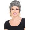 imageCC BeanieTail Soft Stretch Cable Knit Messy High Bun Ponytail Beanie Hat3 Tone Brown