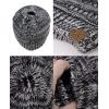 imageCC BeanieTail Soft Stretch Cable Knit Messy High Bun Ponytail Beanie Hat3 Tone Gray