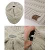imageCC BeanieTail Soft Stretch Cable Knit Messy High Bun Ponytail Beanie HatBeige