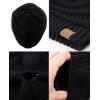 imageCC BeanieTail Soft Stretch Cable Knit Messy High Bun Ponytail Beanie HatBlack