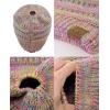 imageCC BeanieTail Soft Stretch Cable Knit Messy High Bun Ponytail Beanie HatBright Mix