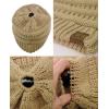 imageCC BeanieTail Soft Stretch Cable Knit Messy High Bun Ponytail Beanie HatCamel