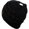 imageCC BeanieTail Soft Stretch Cable Knit Messy High Bun Ponytail Beanie HatConfetti Black