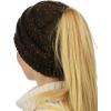 imageCC BeanieTail Soft Stretch Cable Knit Messy High Bun Ponytail Beanie HatConfetti Brown