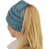 imageCC BeanieTail Soft Stretch Cable Knit Messy High Bun Ponytail Beanie HatConfetti Denim
