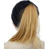 imageCC BeanieTail Soft Stretch Cable Knit Messy High Bun Ponytail Beanie HatConfetti Navy