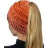 imageCC BeanieTail Soft Stretch Cable Knit Messy High Bun Ponytail Beanie HatConfetti Ombre Orange