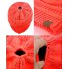 imageCC BeanieTail Soft Stretch Cable Knit Messy High Bun Ponytail Beanie HatCoral