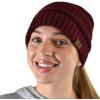 imageCC BeanieTail Soft Stretch Cable Knit Messy High Bun Ponytail Beanie HatCriss Cross Maroon