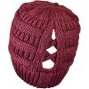 imageCC BeanieTail Soft Stretch Cable Knit Messy High Bun Ponytail Beanie HatCriss Cross Maroon