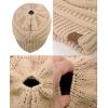 imageCC BeanieTail Soft Stretch Cable Knit Messy High Bun Ponytail Beanie HatDark Beige