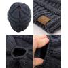 imageCC BeanieTail Soft Stretch Cable Knit Messy High Bun Ponytail Beanie HatDark Melange Gray
