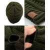 imageCC BeanieTail Soft Stretch Cable Knit Messy High Bun Ponytail Beanie HatDark Olive