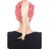 imageCC BeanieTail Soft Stretch Cable Knit Messy High Bun Ponytail Beanie HatDark Rose Mix