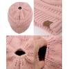imageCC BeanieTail Soft Stretch Cable Knit Messy High Bun Ponytail Beanie HatIndi Pink