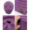 imageCC BeanieTail Soft Stretch Cable Knit Messy High Bun Ponytail Beanie HatLavender