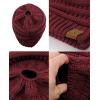 imageCC BeanieTail Soft Stretch Cable Knit Messy High Bun Ponytail Beanie HatMaroon