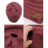 imageCC BeanieTail Soft Stretch Cable Knit Messy High Bun Ponytail Beanie HatMauve