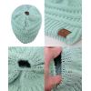imageCC BeanieTail Soft Stretch Cable Knit Messy High Bun Ponytail Beanie HatMint