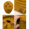 imageCC BeanieTail Soft Stretch Cable Knit Messy High Bun Ponytail Beanie HatMustard