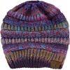 imageCC BeanieTail Soft Stretch Cable Knit Messy High Bun Ponytail Beanie HatMustard Tribal Blend