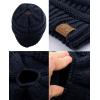 imageCC BeanieTail Soft Stretch Cable Knit Messy High Bun Ponytail Beanie HatNavy