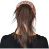 imageCC BeanieTail Soft Stretch Cable Knit Messy High Bun Ponytail Beanie HatPopcorn Confetti Violet