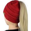 imageCC BeanieTail Soft Stretch Cable Knit Messy High Bun Ponytail Beanie HatRed