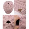 imageCC BeanieTail Soft Stretch Cable Knit Messy High Bun Ponytail Beanie HatRose