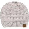 imageCC BeanieTail Soft Stretch Cable Knit Messy High Bun Ponytail Beanie HatRose Mix