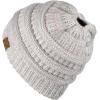 imageCC BeanieTail Soft Stretch Cable Knit Messy High Bun Ponytail Beanie HatRose Mix
