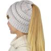 imageCC BeanieTail Soft Stretch Cable Knit Messy High Bun Ponytail Beanie HatRose Mix