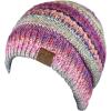 imageCC BeanieTail Soft Stretch Cable Knit Messy High Bun Ponytail Beanie HatRose Tribal Blend