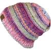 imageCC BeanieTail Soft Stretch Cable Knit Messy High Bun Ponytail Beanie HatRose Tribal Blend