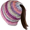 imageCC BeanieTail Soft Stretch Cable Knit Messy High Bun Ponytail Beanie HatRose Tribal Blend