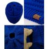 imageCC BeanieTail Soft Stretch Cable Knit Messy High Bun Ponytail Beanie HatRoyal