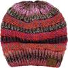 imageCC BeanieTail Soft Stretch Cable Knit Messy High Bun Ponytail Beanie HatRust Tribal Blend