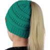 imageCC BeanieTail Soft Stretch Cable Knit Messy High Bun Ponytail Beanie HatSeagreen