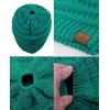 imageCC BeanieTail Soft Stretch Cable Knit Messy High Bun Ponytail Beanie HatSeagreen