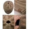 imageCC BeanieTail Soft Stretch Cable Knit Messy High Bun Ponytail Beanie HatTaupe