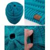 imageCC BeanieTail Soft Stretch Cable Knit Messy High Bun Ponytail Beanie HatTeal