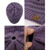 imageCC BeanieTail Soft Stretch Cable Knit Messy High Bun Ponytail Beanie HatViolet