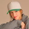 imageCC Beige Two Tone CanvasCorduroy Snapback Trucker Hat for UnisexGreen